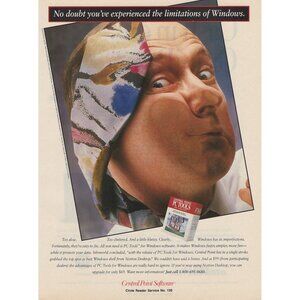 Central Point PC Tools Software 1993 Vintage Print Ad Oregon Smashed Man Face u